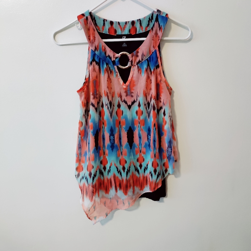 Iz byer multi colored patterned blouse